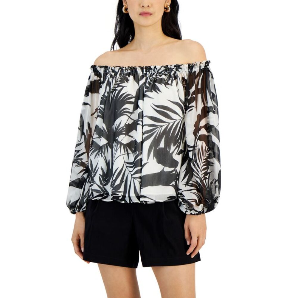 Women's Printed Off-The-Shoulder Blouse